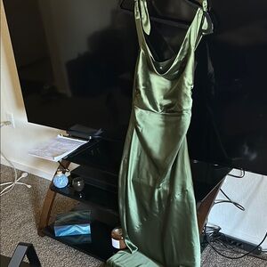 Petal & Pup Green Slip Dress Cowl Neck Sleeveless